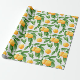 Papel De Presente Teste padrão das laranjas ou das tangerinas da