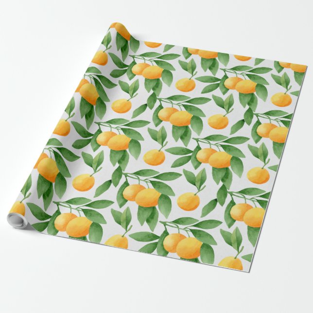 Papel De Presente Teste padrão das laranjas ou das tangerinas da (Desenrolado)
