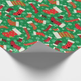 Papel De Presente Teste padrão das meias e dos flocos de neve do