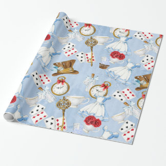 Papel De Presente Teste padrão de Alice do país das maravilhas