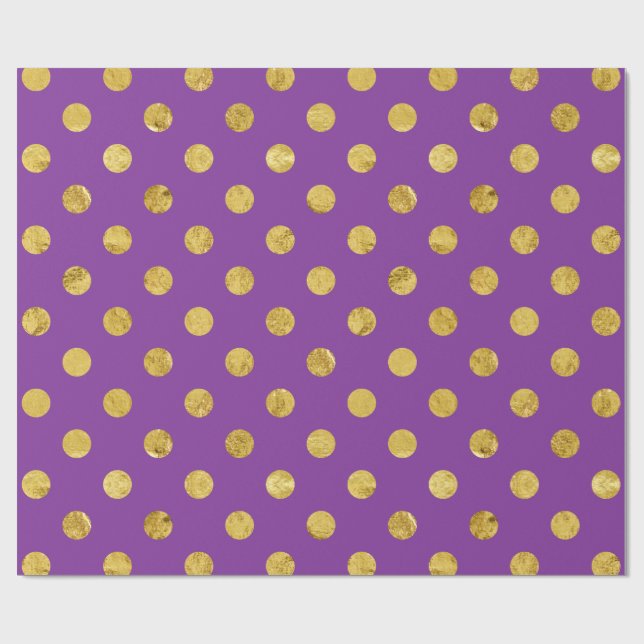 Papel De Presente Teste padrão de bolinhas elegante da folha Dourado (Aberto)