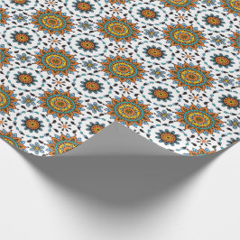 Papel De Presente Teste padrão de flor opulento da estrela do