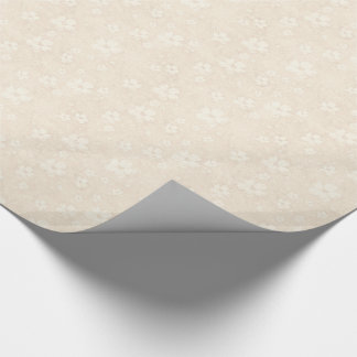 Papel De Presente Teste padrão de flores de creme romântico