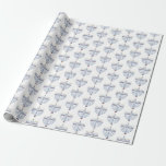 Papel De Presente Teste padrão de Hanukkah Menorah bonito<br><div class="desc">Este papel de envolvimento bonito tem um teste padrão do menorah para Hanukkah. Veja os convites de festas de harmonização aqui: https://www.zazzle.com/hanukkah_party_funny_whole_latke_fun_invitation-256781977102628379</div>