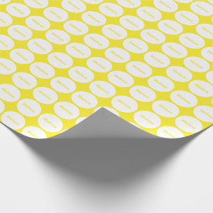Papel De Presente Teste padrão de pontos branco no amarelo com nome