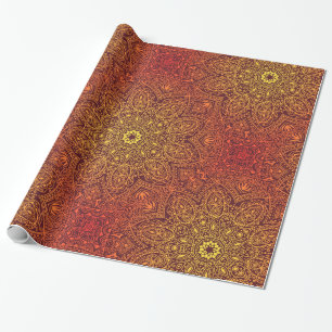 Papel De Presente Teste padrão decorativo alaranjado do laço