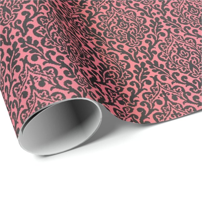 Papel De Presente Teste padrão decorativo no rosa (Ponta do rolo)
