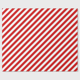 Papel De Presente Teste padrão diagonal vermelho e branco das