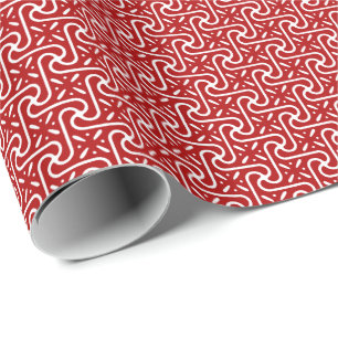 Papel De Presente Teste padrão do azulejo, obscuridade - vermelho e