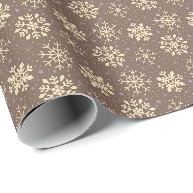 Papel De Presente Teste padrão do floco de neve do pão-de-espécie do (Ponta do rolo)