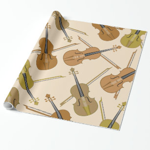 Papel De Presente Teste padrão do impressão do violino