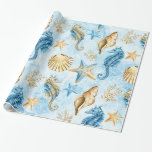 Papel De Presente Teste padrão do mar & do oceano<br><div class="desc">Este do "tema mar & da areia",  disponível em produtos diferentes.</div>