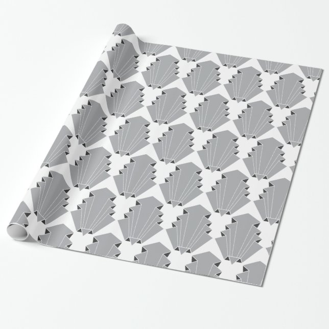 Papel De Presente Teste padrão do motivo do art deco (Desenrolado)