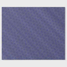 Papel De Presente Teste padrão Dourado azul da meia-noite do