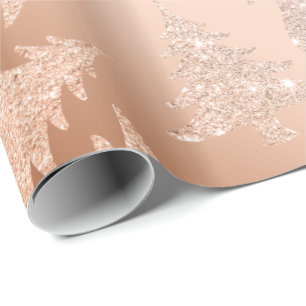 Papel De Presente Teste padrão Dourado de cobre elegante da árvore