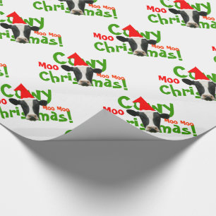 Papel De Presente Teste padrão engraçado das vacas do papai noel d