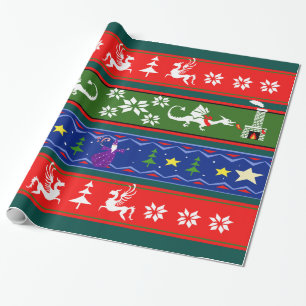 Papel De Presente Teste padrão feio da camisola do estilo da