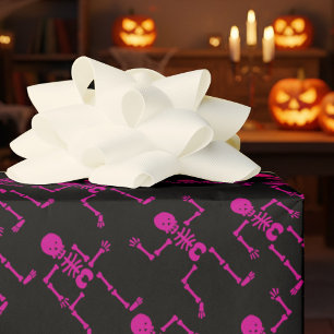 Papel De Presente Teste padrão feliz cor-de-rosa brilhante do horro