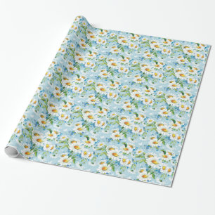 Papel De Presente Teste padrão floral brilhante bonito à moda 2