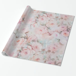 Papel De Presente Teste padrão floral do vintage cor-de-rosa boémi