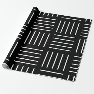 Papel De Presente Teste padrão geométrico abstrato - preto e branc