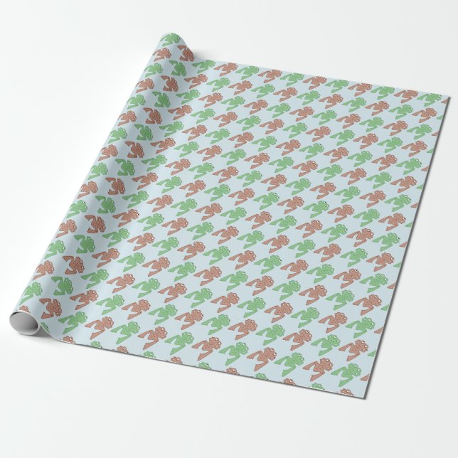 Papel De Presente Teste padrão Hopping de Houndstooth dos anfíbios (Desenrolado)