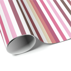 Papel De Presente Teste padrão horizontal largo rosa vermelha
