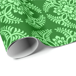 Papel De Presente Teste padrão japonês do medalhão, verde de jade