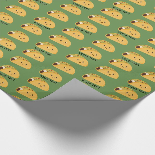 Papel De Presente Teste padrão personalizado de Kawaii Taco bonito (Ponta)