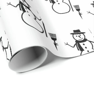 Papel De Presente Teste padrão preto e branco bonito engraçado do