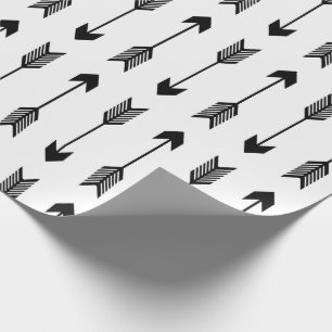 Papel De Presente Teste padrão preto e branco das setas