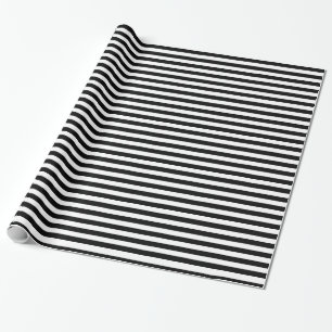 Papel De Presente Teste padrão preto e branco do design das listras