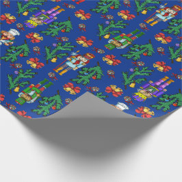 Papel De Presente Teste padrão real do Nutcracker e da grinalda