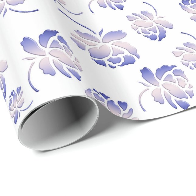Papel De Presente teste padrão retro floral (Ponta do rolo)