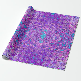 Papel De Presente Teste padrão roxo psicadélico Multi-Colorido