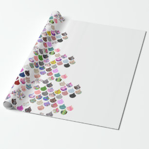 Papel De Presente Teste padrão Scalloped Chevron floral lunático