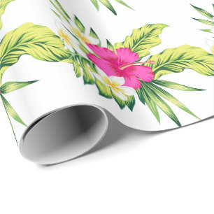 Papel De Presente Teste padrão sem emenda do hibiscus tropical
