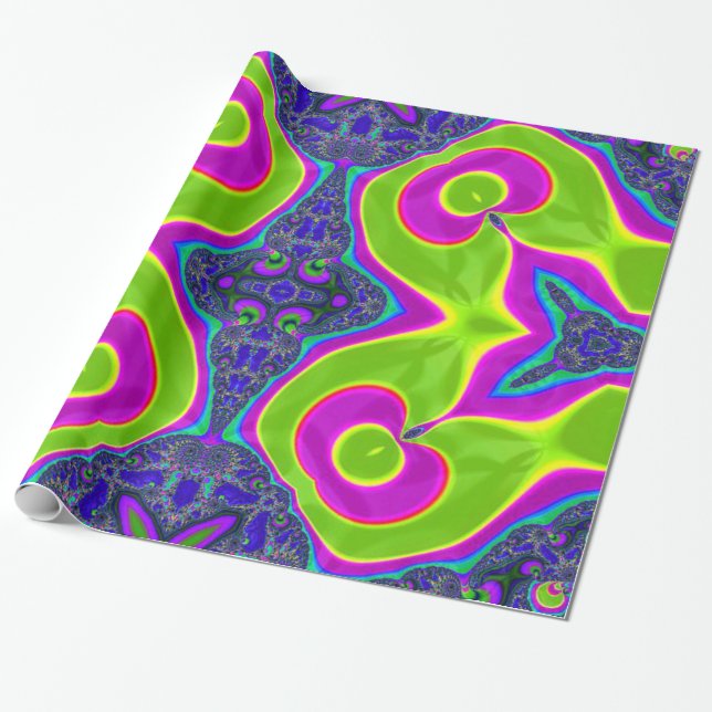 Papel De Presente Teste padrão Trippy psicadélico (Desenrolado)