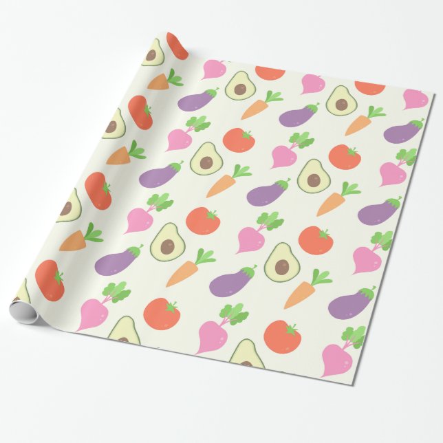 Papel De Presente Teste padrão vegetal misturado (Desenrolado)