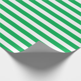 Papel De Presente Teste padrão verde e branco das listras