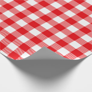 Papel De Presente Teste padrão vermelho e branco da verificação d