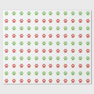 Papel De Presente Teste padrão vermelho & verde do Natal do animal