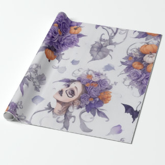 Papel De Presente Testemunha vintage gótica tradicional halloween