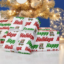 Papel De Presente Testemunhas de Feliz Feriado