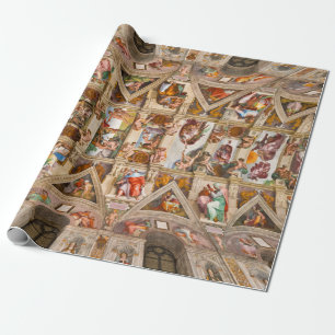 Papel De Presente Teto da Capela Sistina por Michelangelo