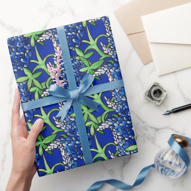 Papel De Presente Texas Bluebonnet Texan Love Flower (Presentear)