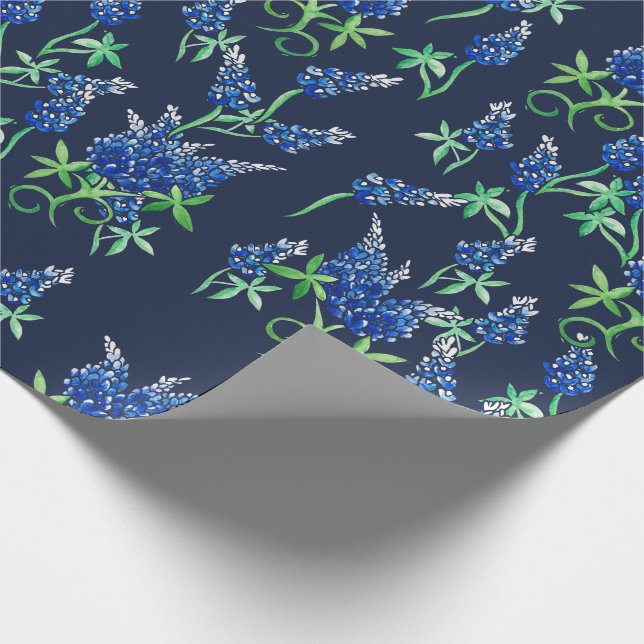Papel De Presente Texas Bluebonnets Floral Blue (Ponta)