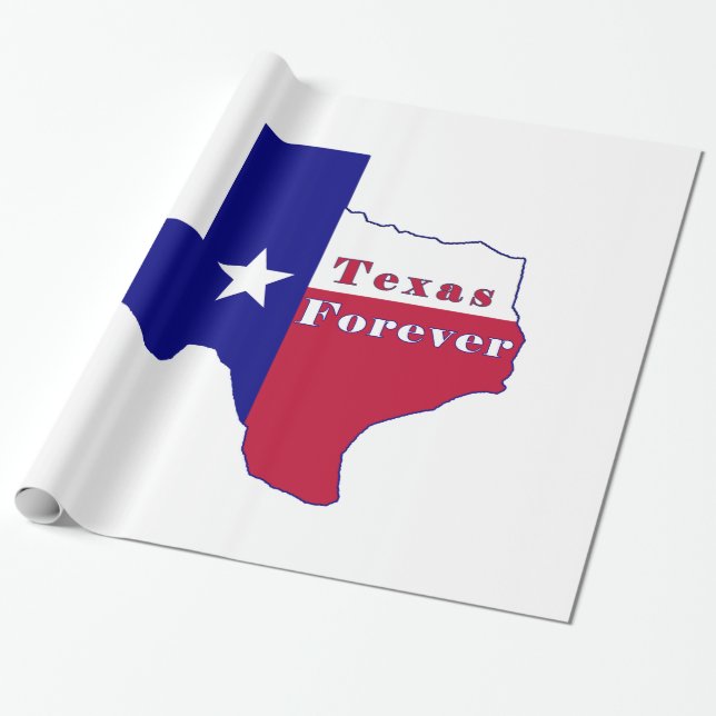 Papel De Presente Texas embandeira para sempre o mapa (Desenrolado)