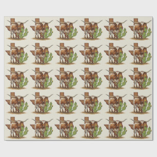 Papel De Presente Texas Longhorn Wrapping Paper
