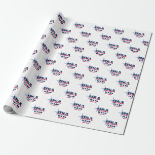 Papel De Presente Texas Stars and Stripes State